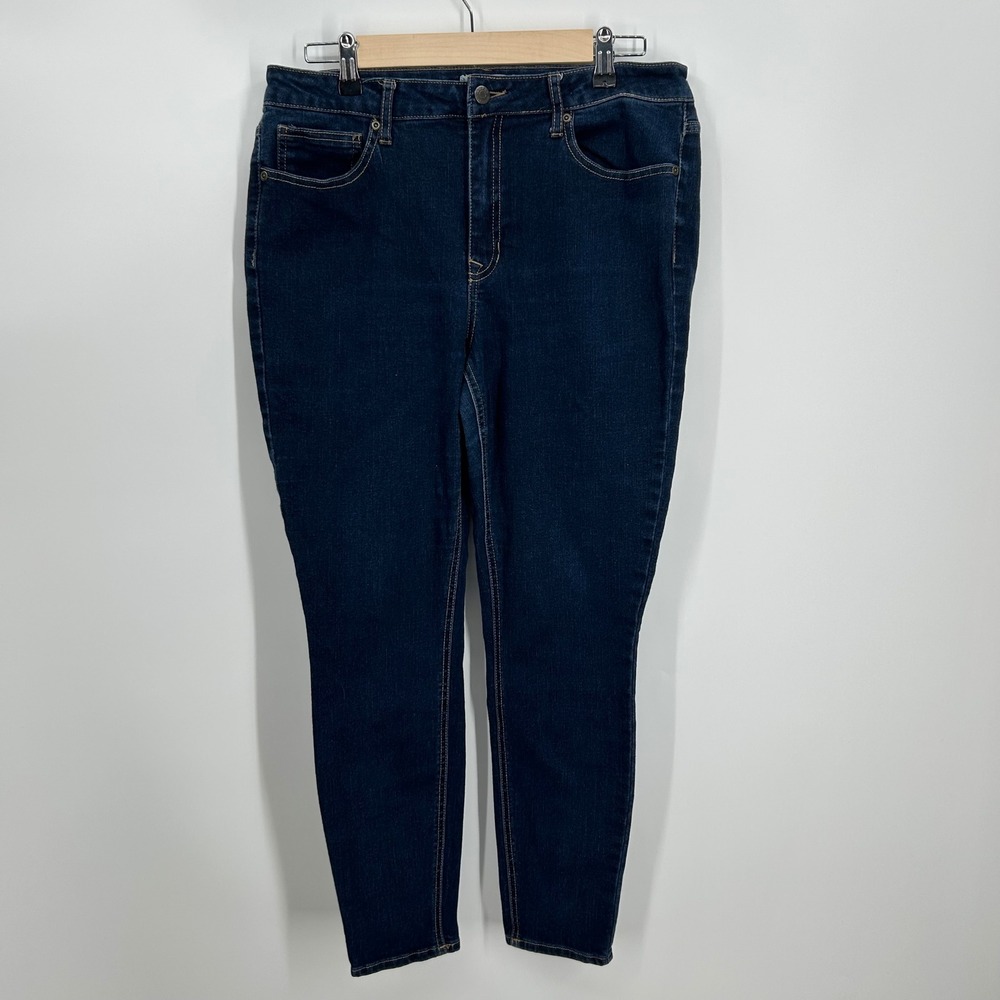 Harper Heritage Womens Mid Rise Skinny Jeans Dark Wash Blue Denim Size 31